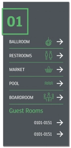 5-Line Floor ID Directional w/Guest Rooms