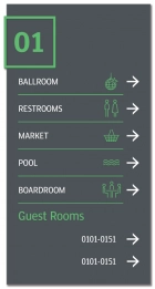 5-Line Floor ID Directional w/Guest Rooms