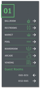 7-Line Floor ID Directional w/Guest Rooms
