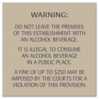 Alcohol Fine Warning - CO Compliant