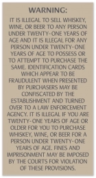 Alcohol Fine Warning - CO Compliant