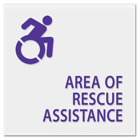 Area of Rescue Assistance Sign - NYC Compliant