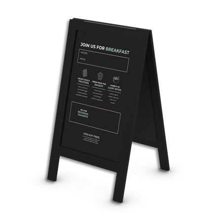 Breakfast Menu A-Frame: Black
