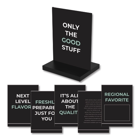 Countertop Brand Message Signs (Small):Black Acrylic Easel