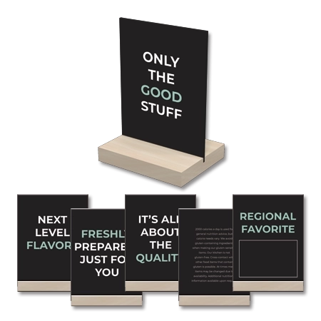 Countertop Brand Message Signs (Small):Natural Wood Easel