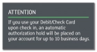 Debit/Check Card Informational Sign