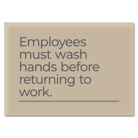 Employees Must Wash Hands Sign