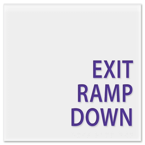 "Exit Ramp Down" Egress Sign - CA Compliant