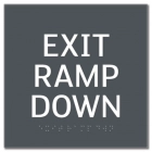 "Exit Ramp Down" Egress Sign - CA Compliant