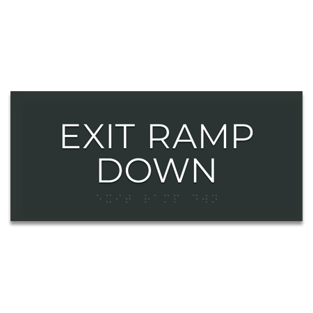 "Exit Ramp Down" Egress Sign - CA Compliant