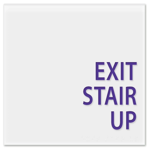 "Exit Stair Up" Egress Sign - CA Compliant
