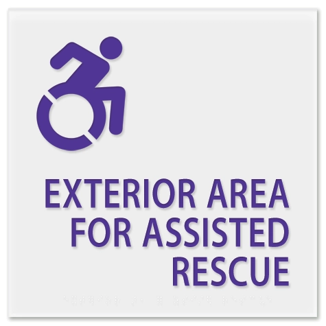 Exterior Area for Assisted Rescue Sign - Dynamic ISA Symbol