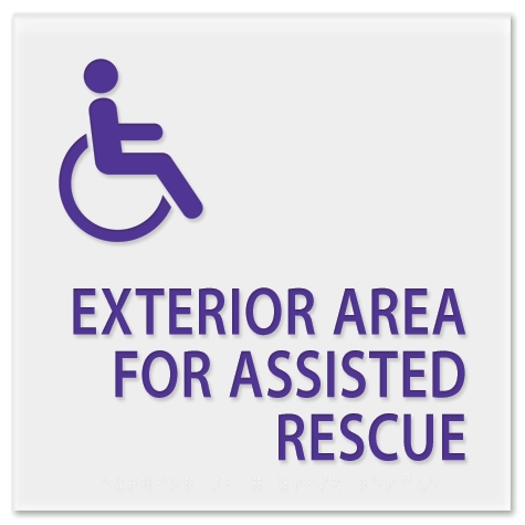 Exterior Area for Assisted Rescue Sign - ISA Symbol