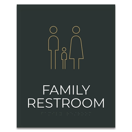 Family Restroom Sign w/Unisex & Child Symbols