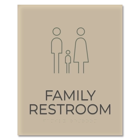 Family Restroom Sign w/Unisex & Child Symbols