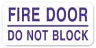 Fire Door - Do Not Block Label - 4 Pack