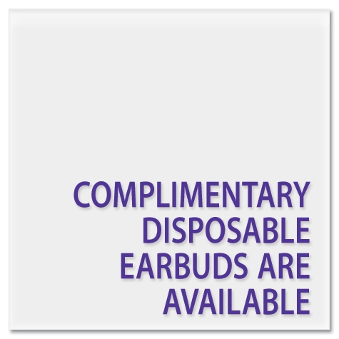 Fitness Center "Complimentary Earbuds" Sign