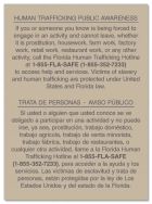 Florida Code - Human Trafficking Notice - Acrylic Material