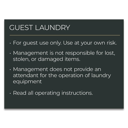 Guest Laundry Rules Sign