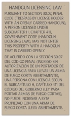 Handgun Licensing Law Sign (30.07) - Open Carry