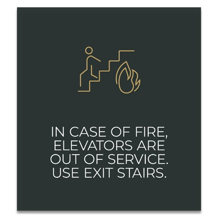 In Case of Fire, Elevators Are Out of Service... w/No Braille