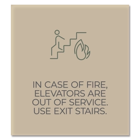 In Case of Fire, Elevators Are Out of Service... w/No Braille