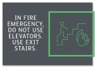 In Fire Emergency, Do Not Use Elevator... w/No Braille