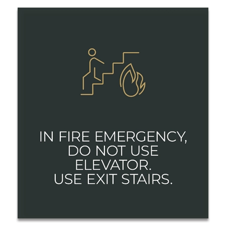 In Fire Emergency, Do Not Use Elevator... w/No Braille