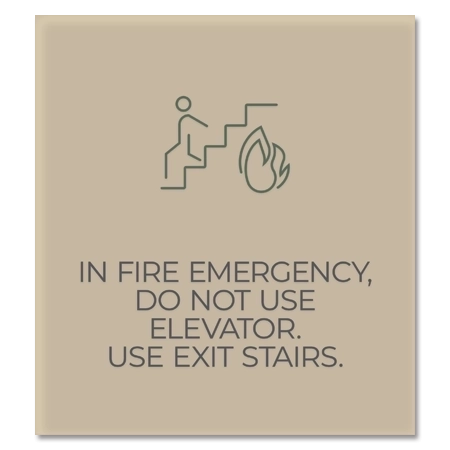 In Fire Emergency, Do Not Use Elevator... w/No Braille
