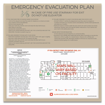 In-Room Evacuation Plan - CA Compliant