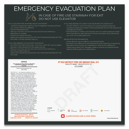In-Room Evacuation Plan - CA Compliant