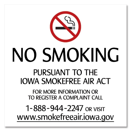 Iowa No Smoking Sign