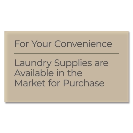 Laundry Supplies Available Sign