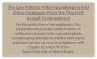 Miami Beach, FL: Housekeeper Protection Notice - Acrylic - 4 Pk