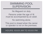 NJ Front Desk Pool Sign - Acrylic