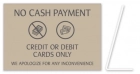 No Cash Payment - Easel Sign