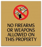 No Weapons Allowed - Sign