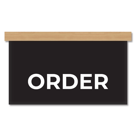 Order Overhead Sign: Natural Wood