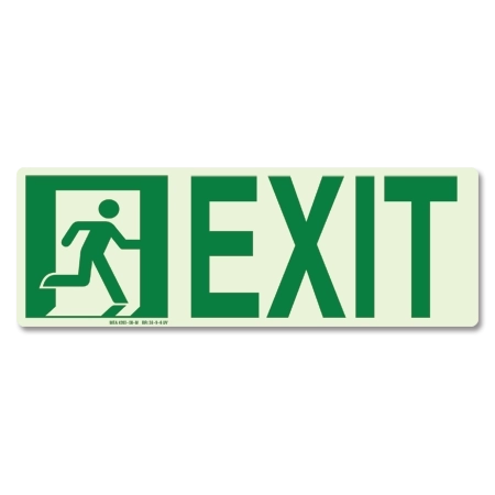 Photoluminescent Emergency Exit Sign (Right)