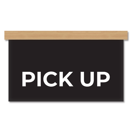 Pick Up Overhead Sign: Natural Wood