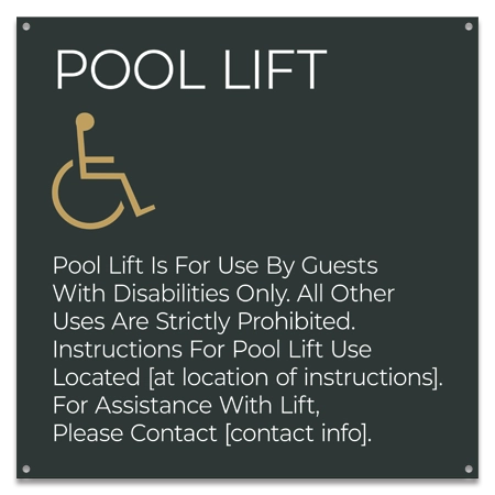 Pool Lift Rules w/ISA Symbol - Large