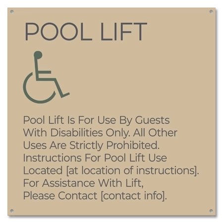 Pool Lift Rules w/ISA Symbol - Large
