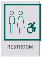 Restroom Sign w/Unisex & Dynamic ISA Symbols