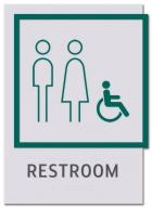 Restroom Sign w/Unisex & ISA Symbols