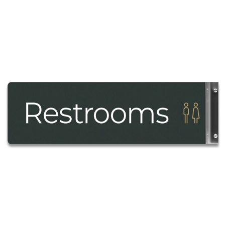 Restrooms Flag Overhead Sign