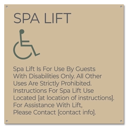 Spa Lift Rules w/ISA Symbol - Large