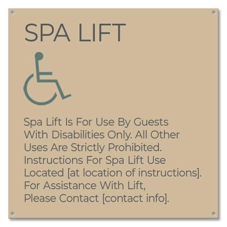 Spa Lift Rules w/ISA Symbol - Large