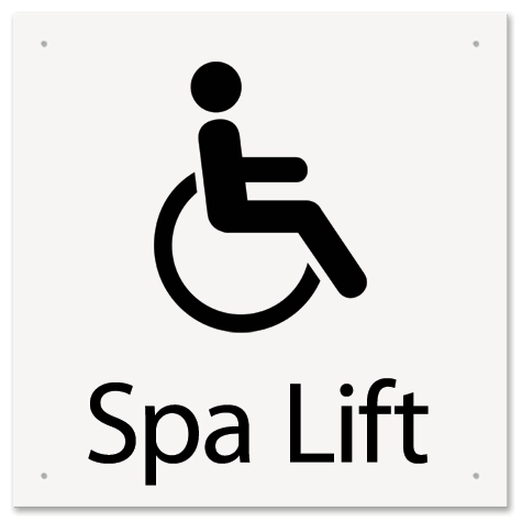 Spa Lift Sign w/ISA Symbol - Large