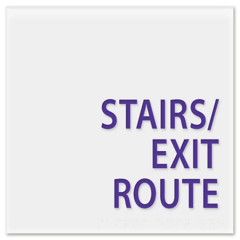 "Stairs/Exit Route" Egress Sign - CA Compliant