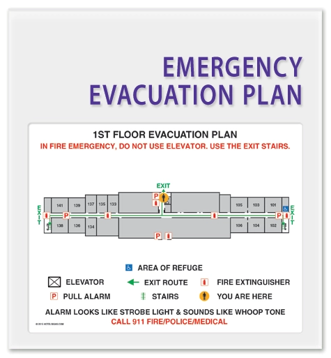 Standard Entrance Evacuation Plans - CA Compliant